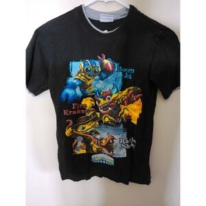Skylanders Swap Force T Shirt Youth Medium Black Boom Jet Fire Kraken 2114